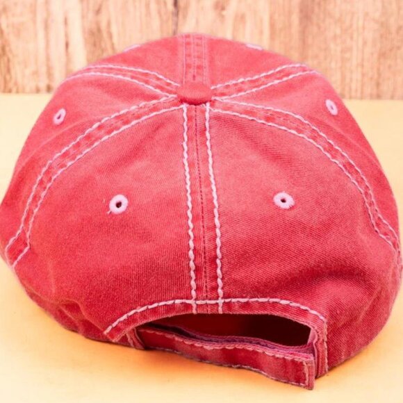 KBETHOS Just Horsen Around Baseball Cap Distressed Pink Novelty Graphic Hat NWT - Picture 3 of 3